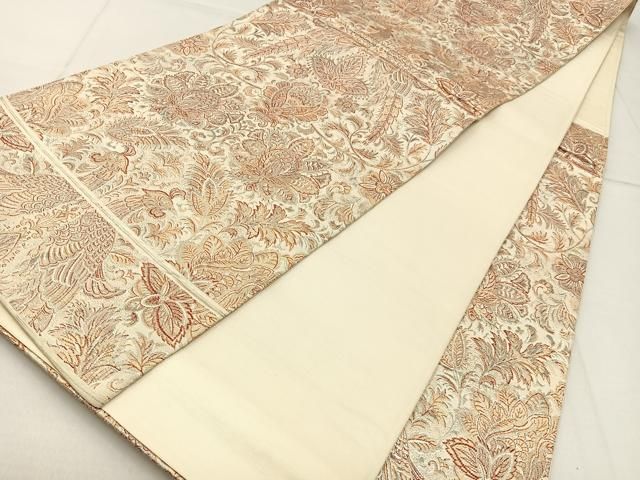 平和屋着物●六通柄袋帯　名物裂　黒地　金糸　正絹　逸品　CABB9249hy 平和屋着物○六通柄袋帯 名物裂 黒地 金糸 正絹 逸品 CABB9249hy
