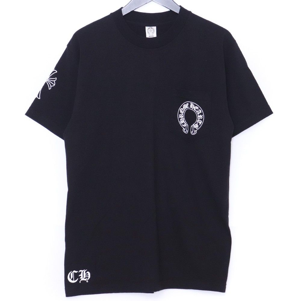 CHROME HEARTS スクロールラベル ホースシューポケットTシャツ M CHROME HEARTS スクロールラベル ホースシューポケットTシャツ M