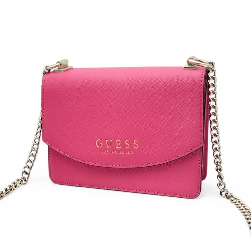 GUESS ゲス ショルダーバッグ チェーンバッグ レザー ピンク 斜め掛け 