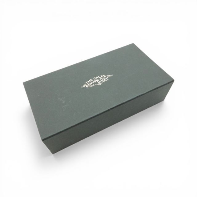 CALEE ROUND ZIP EMBOSSING LEATHER LONG WALLET BLACK 箱有 キャリー