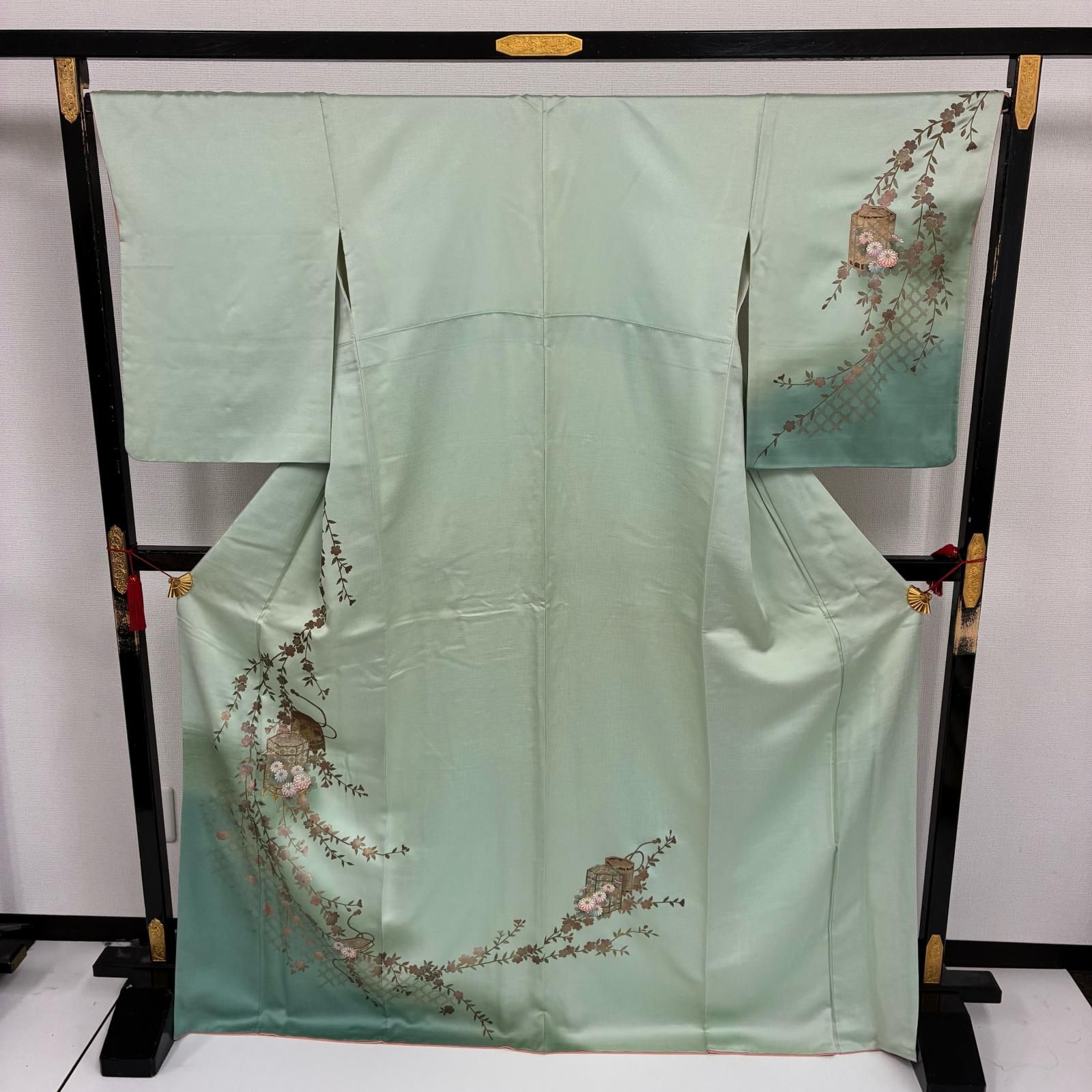 付下げ 箔押し 裄66.5 上品な染め 紋無し 正絹 着物 MK-5996 付下げ 箔押し 裄66.5 上品な染め 紋無し 正絹 着物 MK-5996