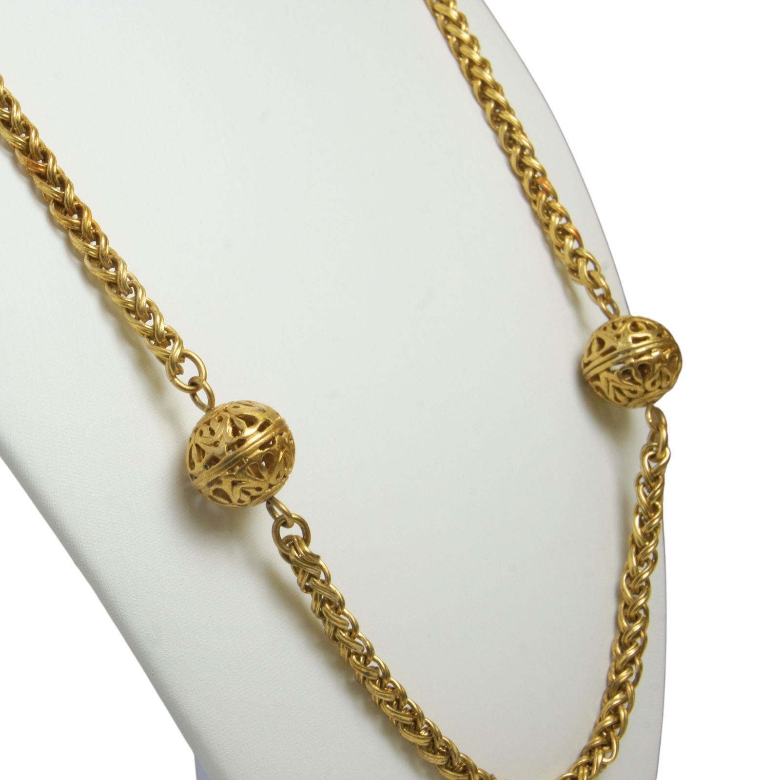 CHANEL シャネル フィリグリーボールチャーム ネックレス 35インチ 