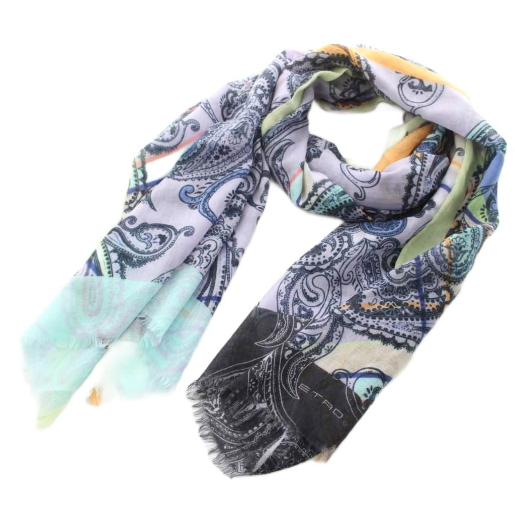エトロ ETRO ストール ショール フリンジ ペイズリー柄 カシミヤ エトロ ETRO ストール ショール フリンジ ペイズリー柄 カシミヤ