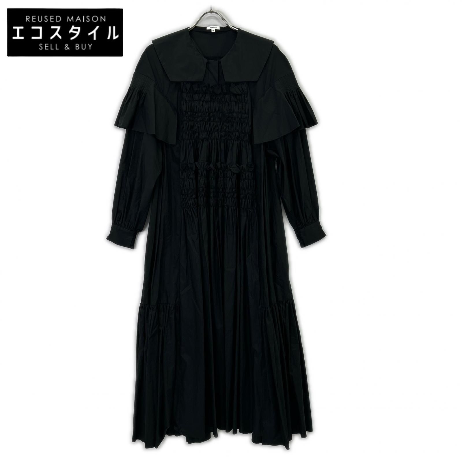 ENFOLD ブラック ロングワンピース 38 ENFOLD エンフォルド 300ES333 