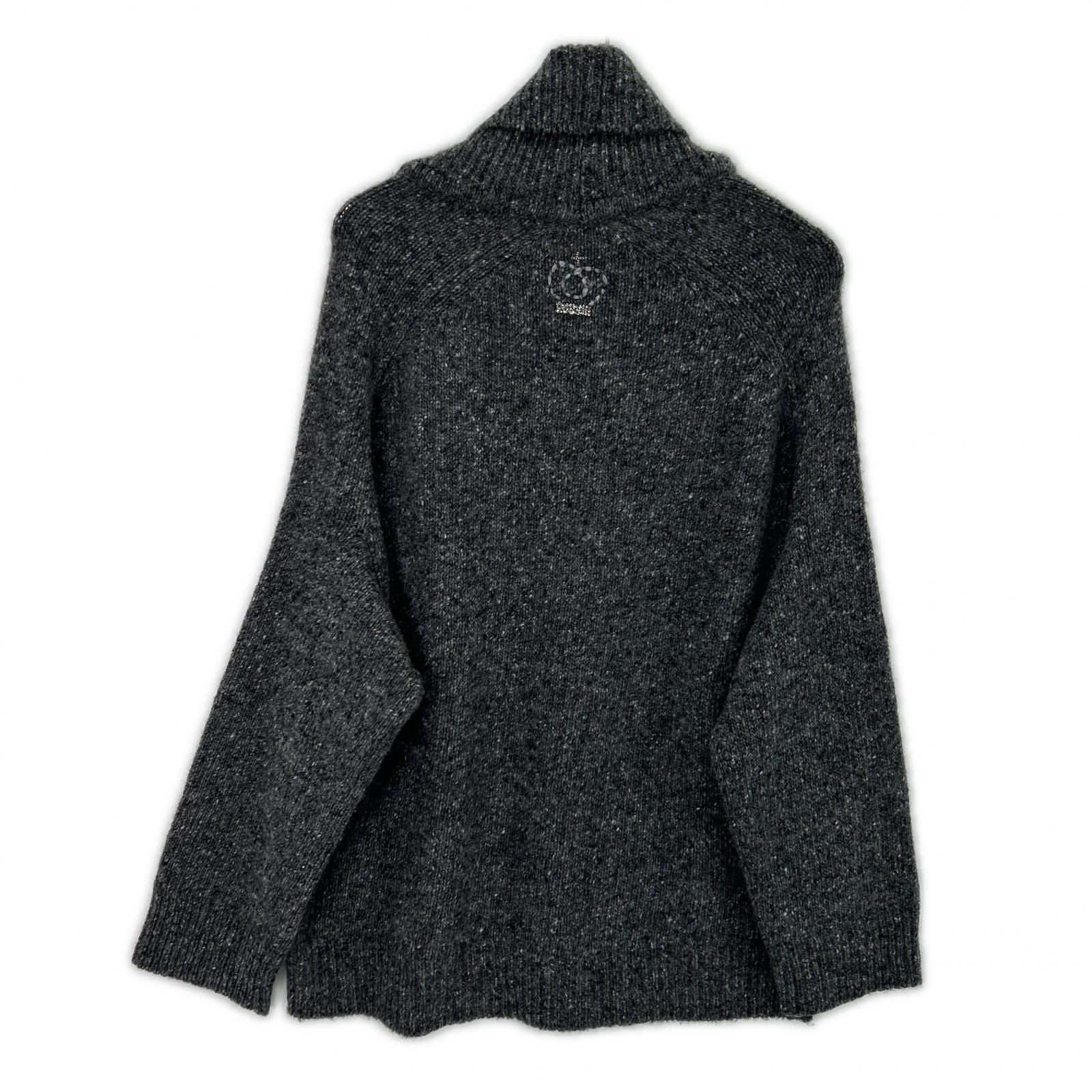 QUEENE AND BELLE クイーンアンドベル グレー カシミヤ100 タートルネックニット QUEENE AND BELLE クイーンアンドベル グレー カシミヤ100 タートルネックニット