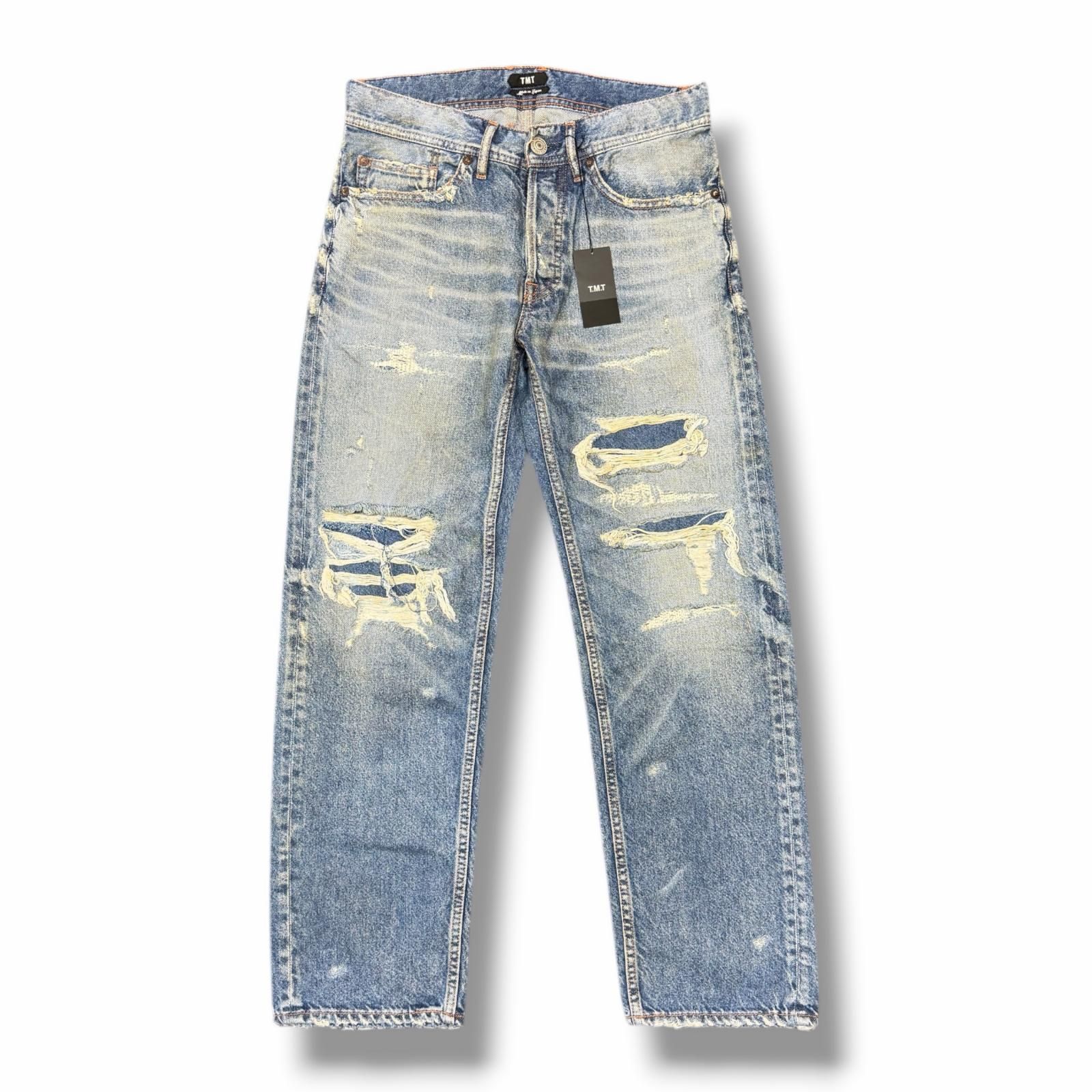 参考上代36300円 未使用 TMT Soft Denim 5 Pocket Damage ソフトデニム 
