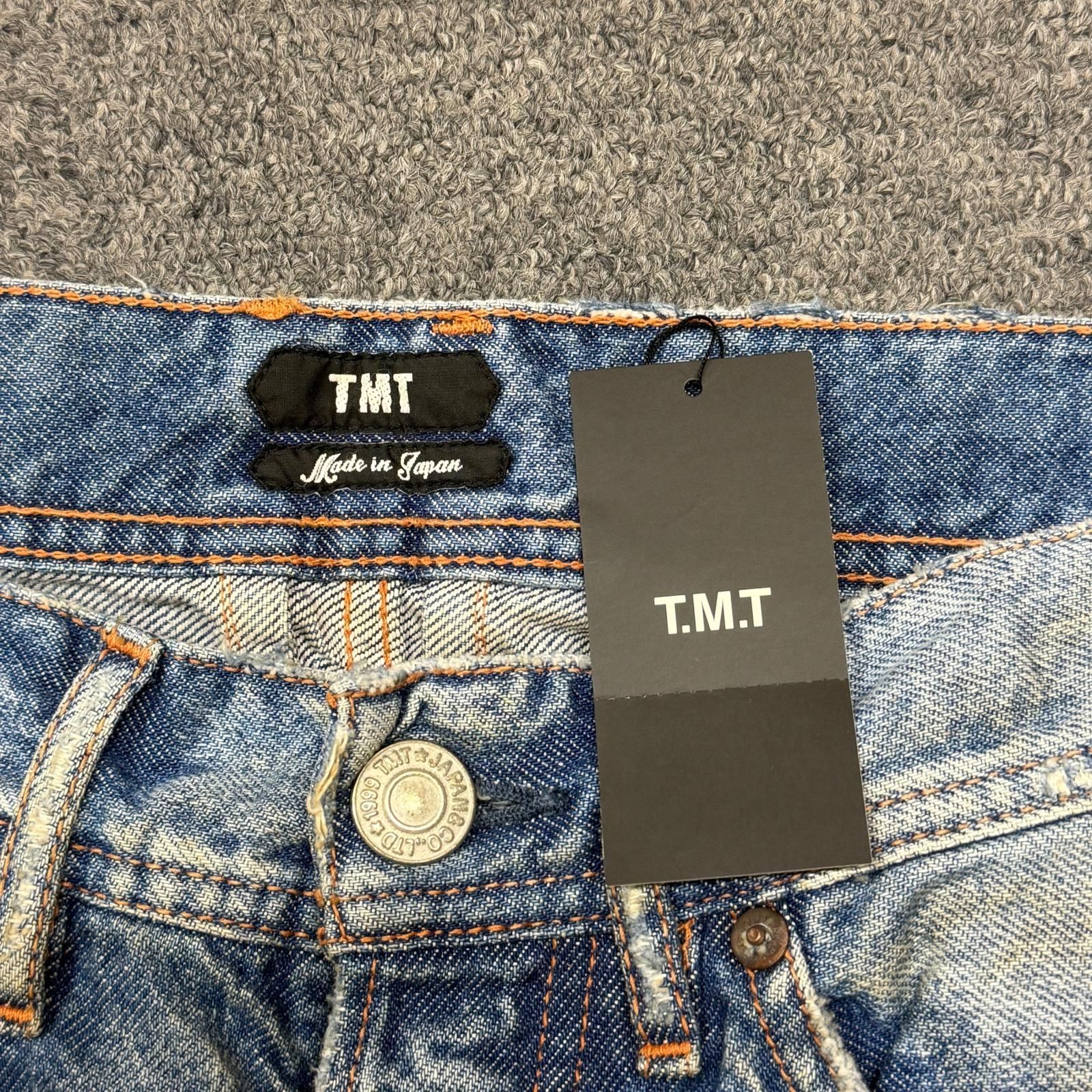 参考上代36300円 未使用 TMT Soft Denim 5 Pocket Damage ソフトデニム 