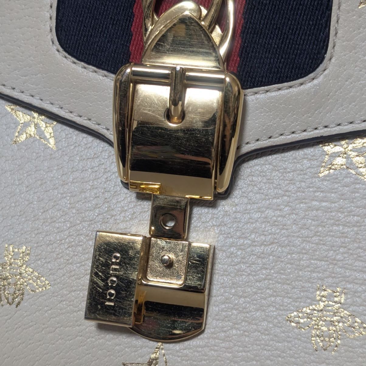 ハンドバッグ 【美品】グッチ シェリーライン チェーン シルヴィ 