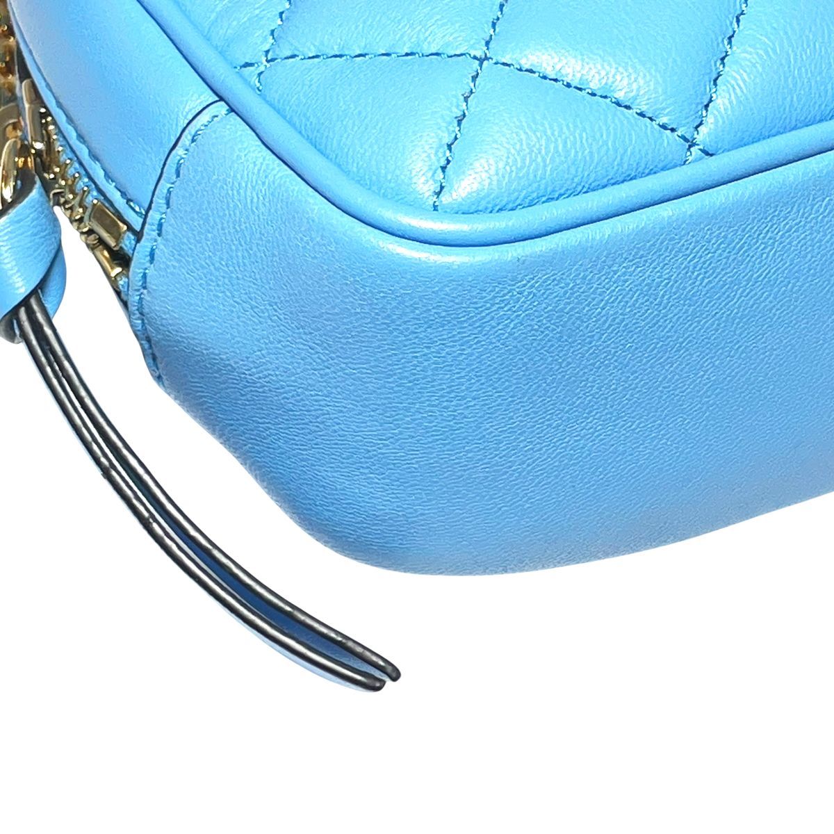 VERSACE(ヴェルサーチ) ショルダーバッグ メデューサ 1008827 ブルー チェーンショルダー/キルティング レザー VERSACE - VERSACE(ヴェルサーチ) ショルダーバッグ メデューサ