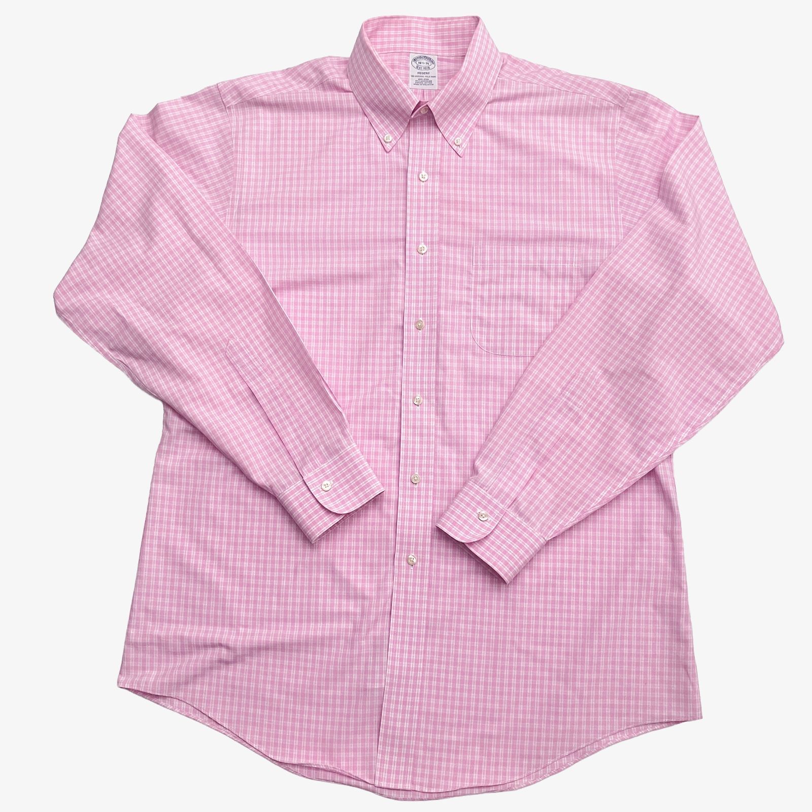 ブルックスブラザーズ チェック柄 ボタンダウンシャツ S Regent fit 
