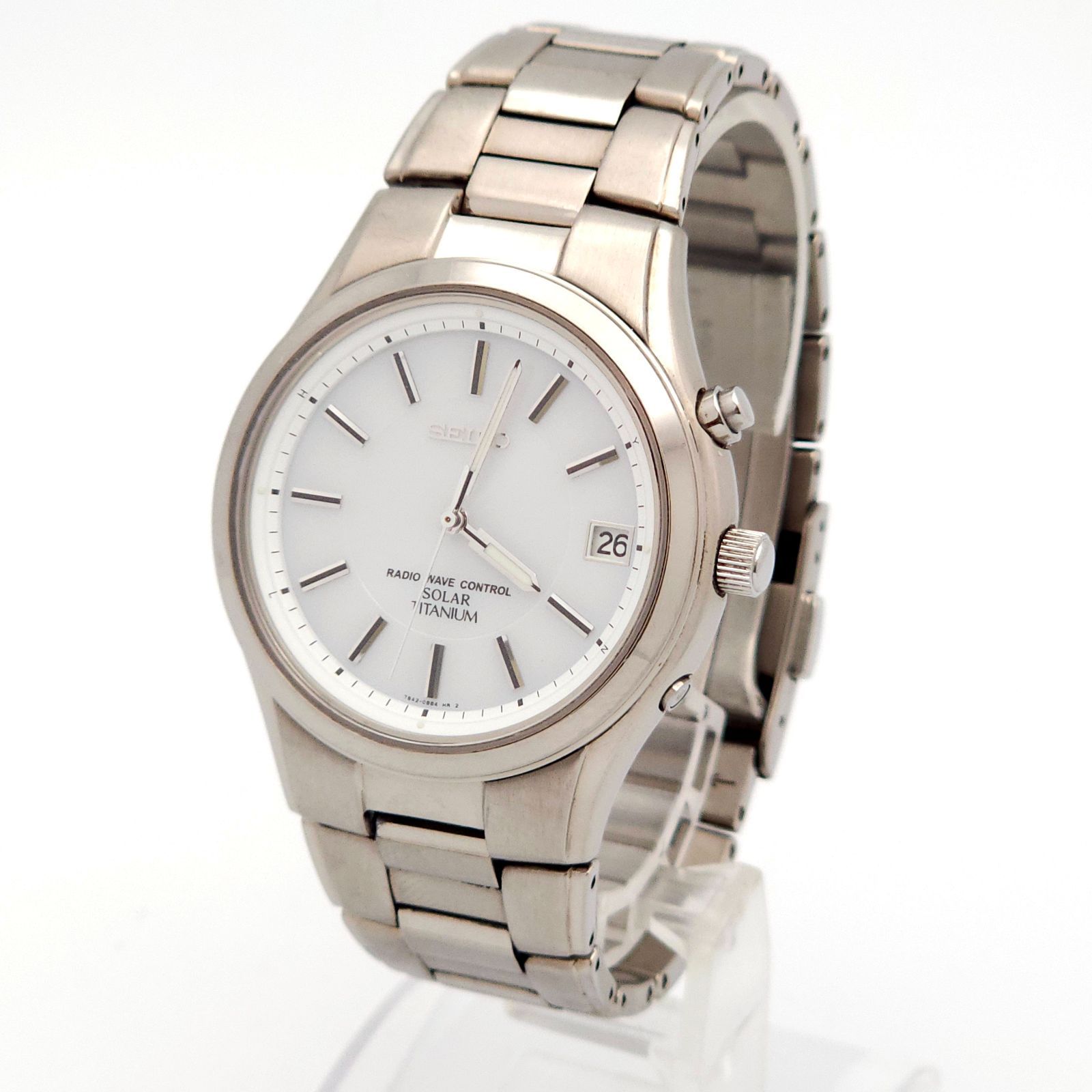 SEIKO セイコー 7B42-0AN0 ソーラー電波 動作品 チタニウム