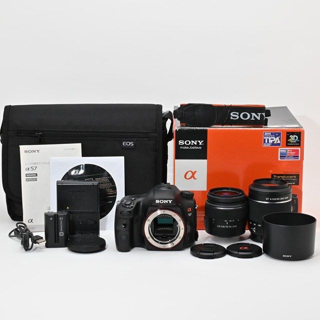 良品＞ SONY α57 ダブルズームキット SLT-A57Y｜一眼レフ｜DT18 