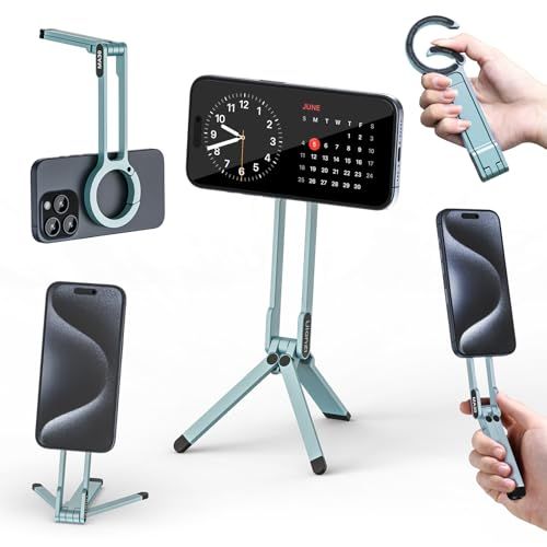 Ulanzi MA30 スマホ三脚 ミニ三脚 全金属製 magsafeに対応 折りたたみ式 持ち運び便利 スタンド＆手持ちモード 361度回転 自撮り棒 スマホスタンド 携帯スタンド 安定 軽量 角度調整 横置き|縦置き 卓上三脚 セルフ 6f315e58