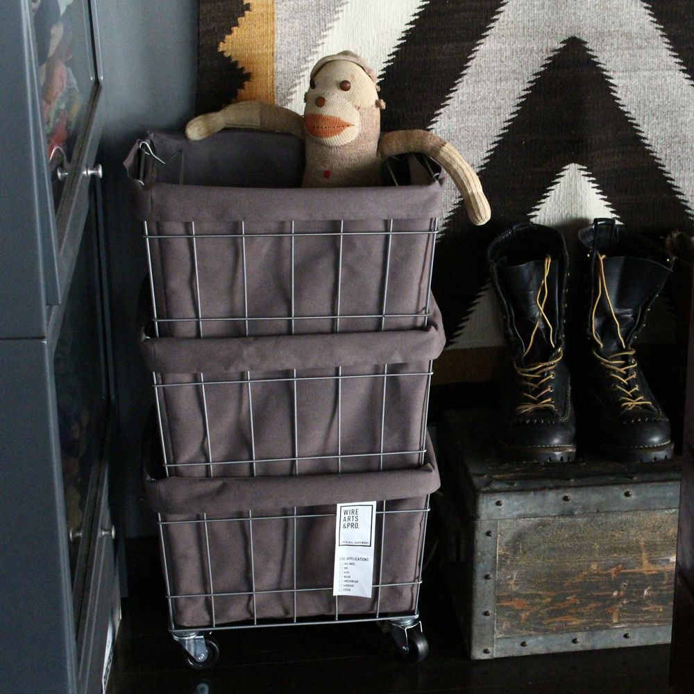 STACK BASKET with CASTER_3_（２個セット）