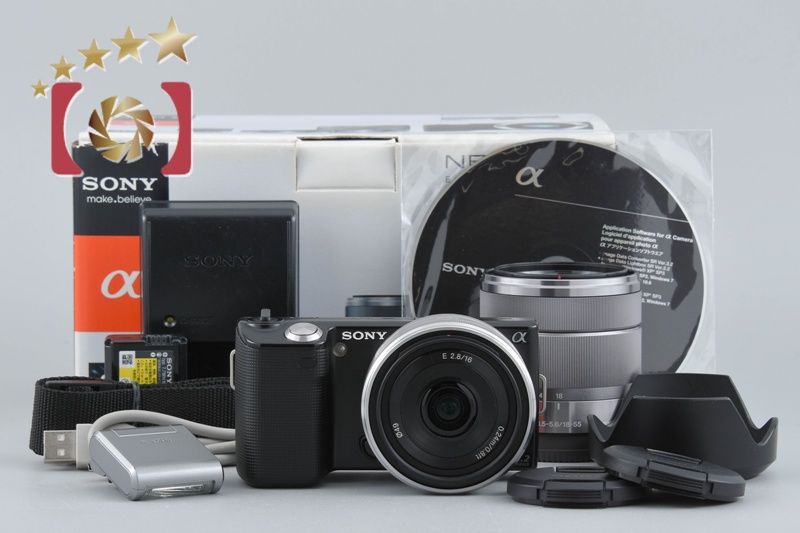 中古】SONY ソニー α NEX-5 ダブルレンズキット ブラック シャッター 