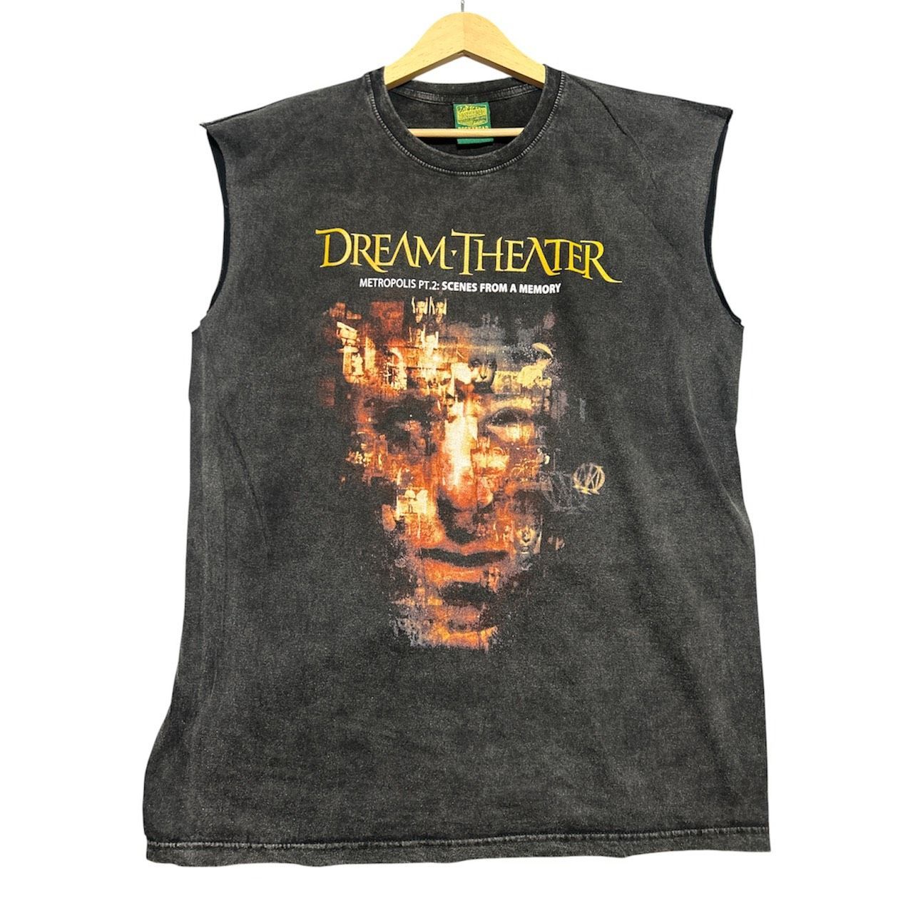 新品 ドリームシアター バンドTシャツ ノースリーブ XL 墨黒 グレー 