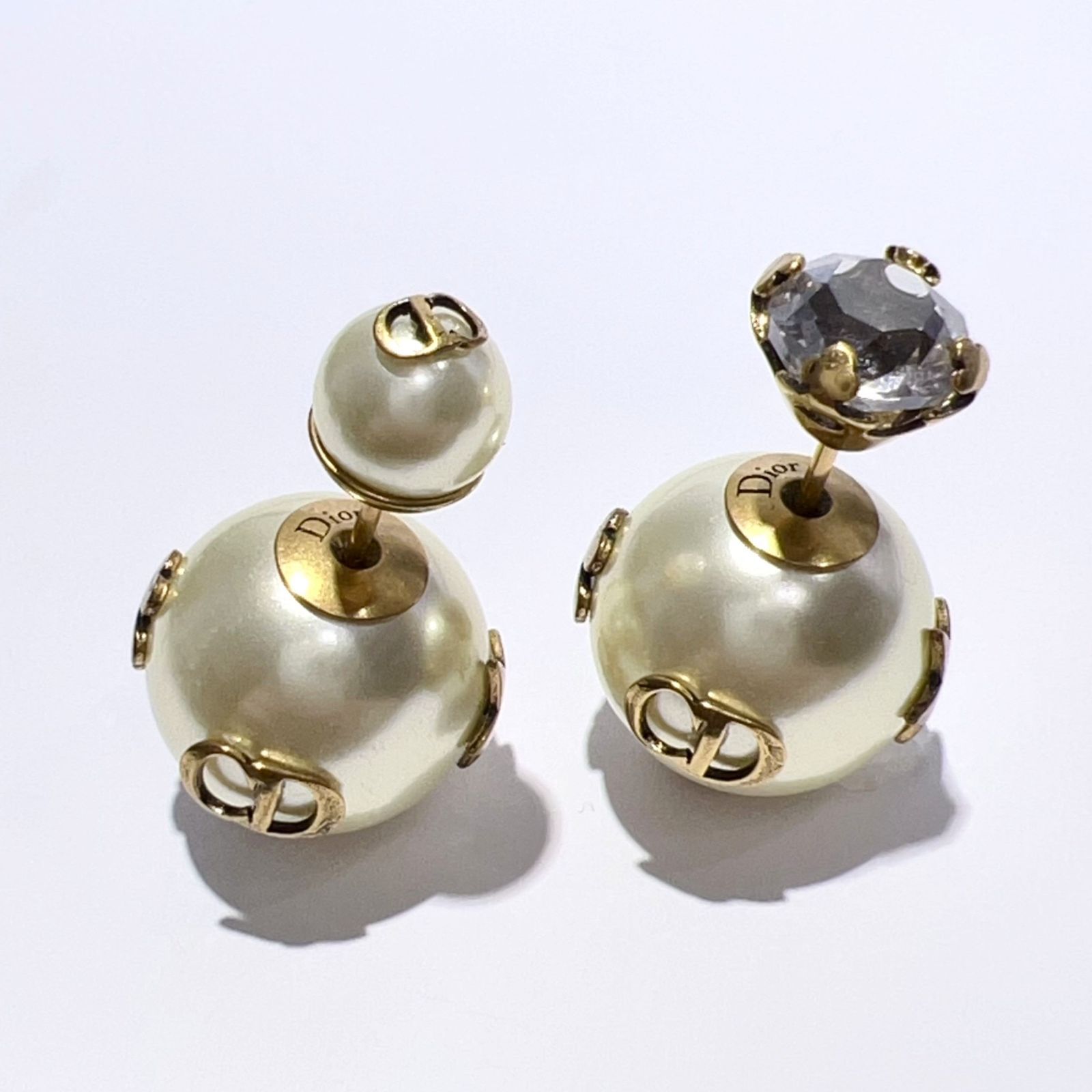 Dior ディオール フェイクパール クリスタル トライバル ピアス Dior ディオール フェイクパール クリスタル トライバル ピアス