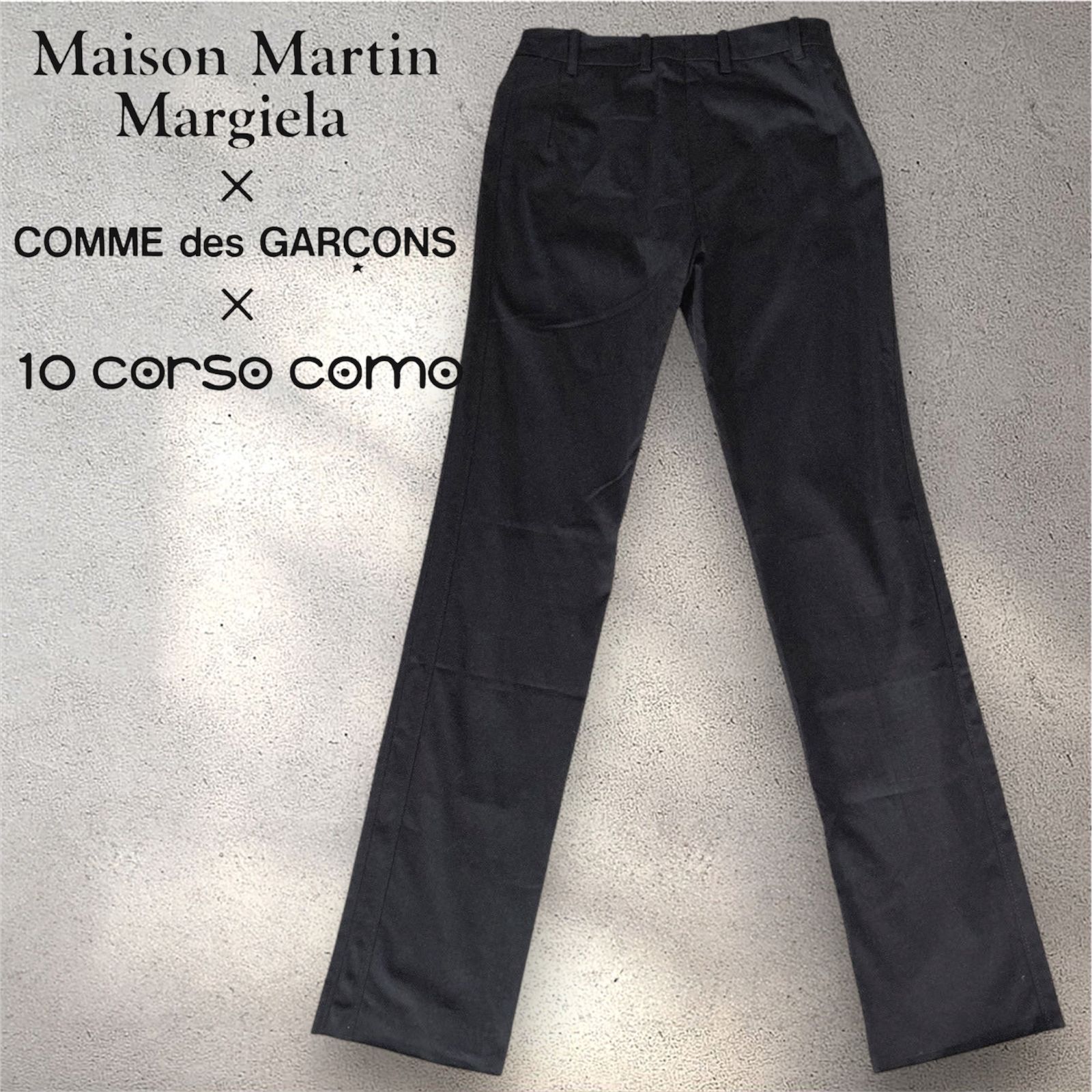 激レア Maison Martin Margiela × COMME des GARCONS × 10 Corso Como メゾンマルジェラ コムデギャルソン REPLICA トラウザーズ スラックス パンツ 黒 40 B0501