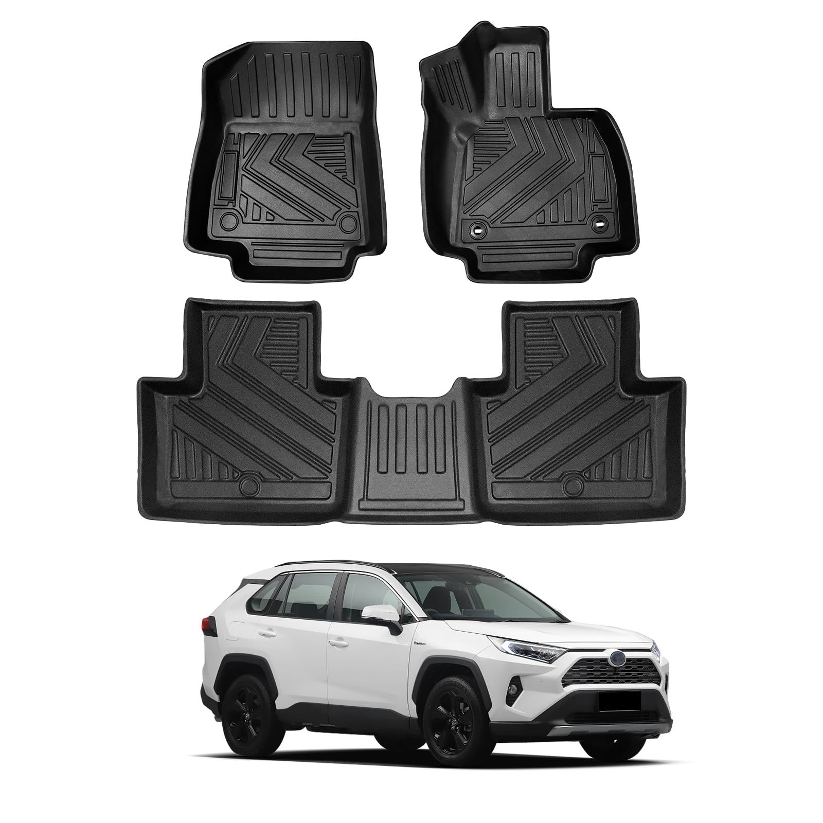 新品 BIGKON 1+2列目フロアマット適合対応トヨタ RAV4 XA50型 