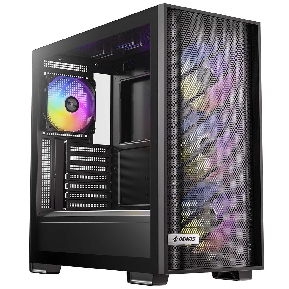 新品 Okinos PCケース 612 C ARGB ブラック ARGBファン4個を標準搭載したATX対応ミドルタワーPCケース OKINOS 612 C ARGB Mid-Tower Gaming PC Case