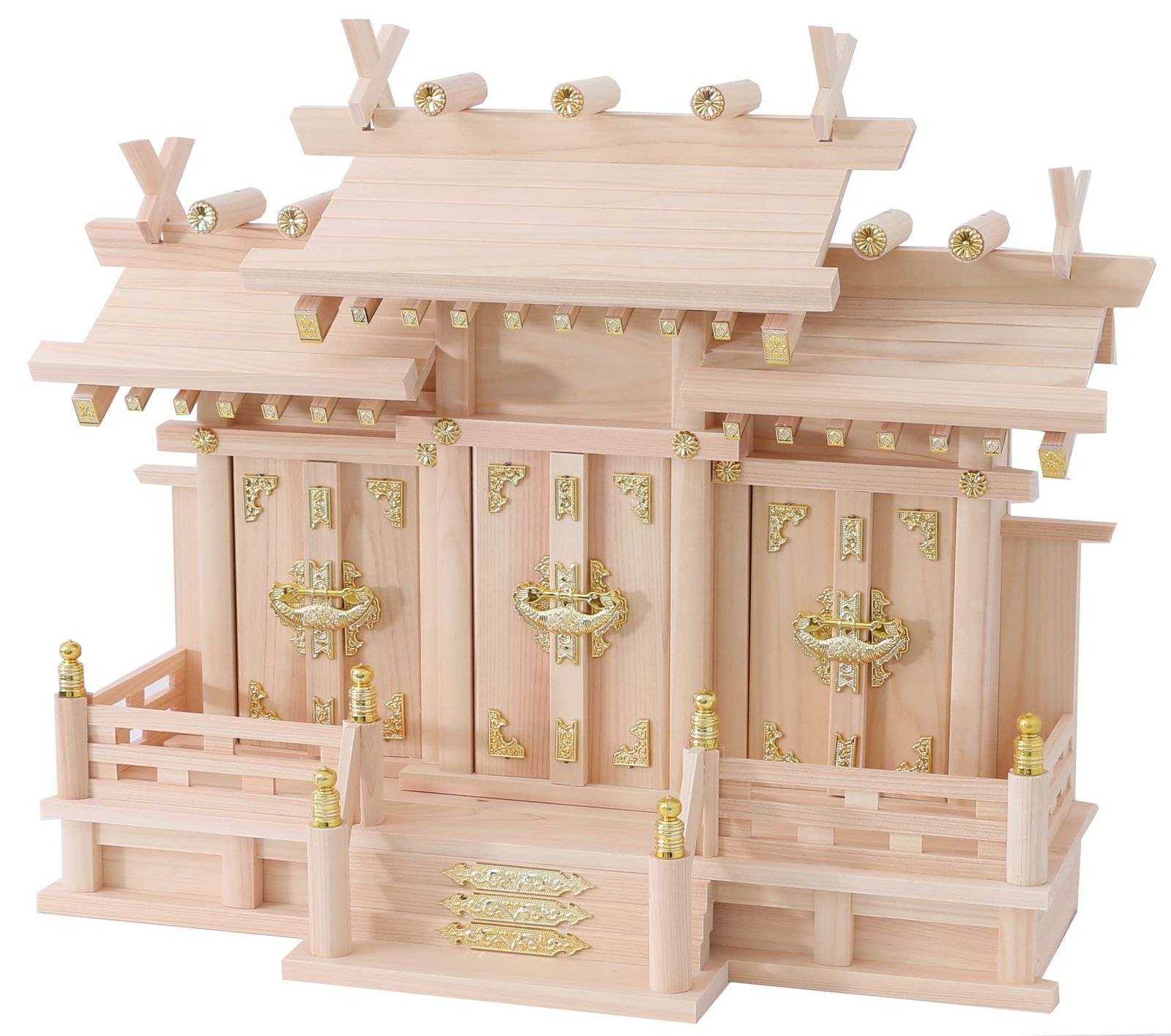 新品 神棚の里 屋根違い三社 つむぎ