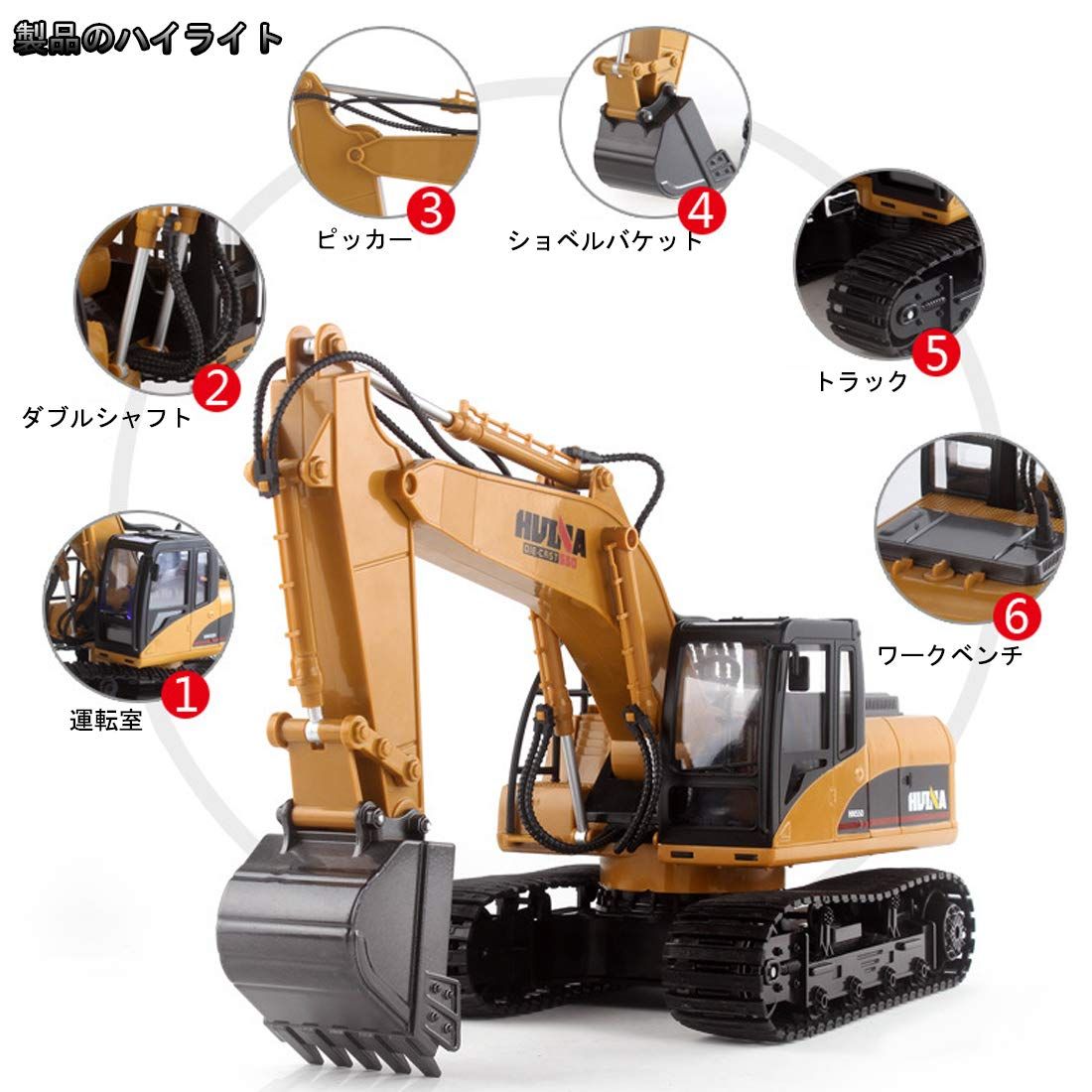 ショベルラジコン 新品 億騰 ショベルカー ラジコン 掘削機 2.4GHz無線 15CHパワー