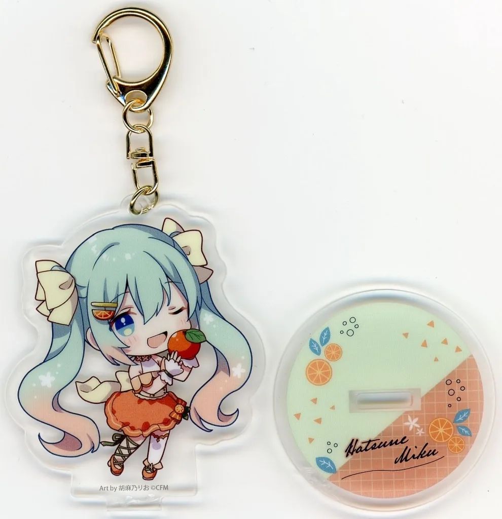 中古】キーホルダー 初音ミク(台座オレンジ) アクリルキーホルダー