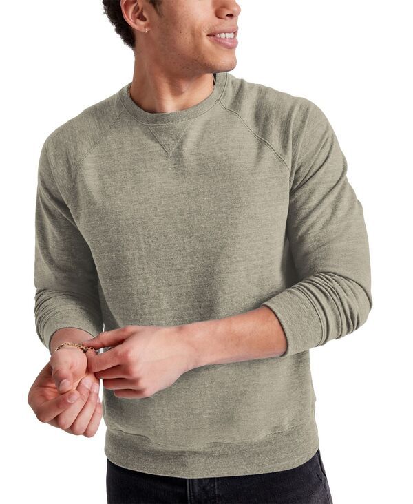 ヘインズ メンズ アウター パーカー・スウェット クルーネック パイル スウェット シャツ Hanes ORIGINAL Mens Triblend French Terry Crewneck Sweatshirt Camouflage Green PE He