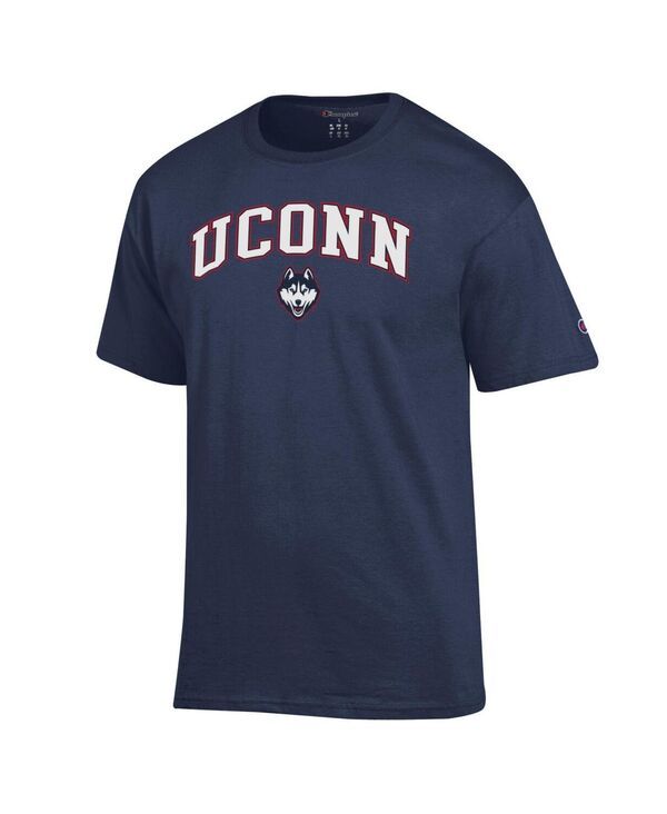 チャンピオン メンズ トップス Tシャツ ロゴ Champion Mens Navy UConn Huskies Arched Logo TShirt Navy ネイビー