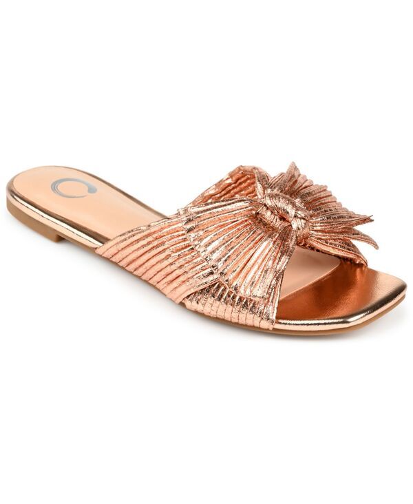 ジュルネ コレクション レディース シューズ サンダル Journee Collection Womenserlina Bow Flat Sandals Rose Gold ゴールド