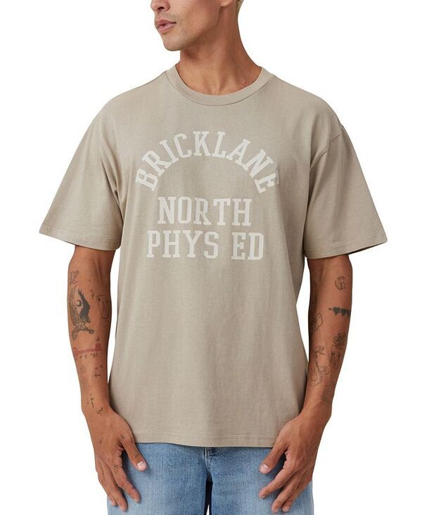 コットンオン メンズ トップス Tシャツ COTTON ON Mens Loose Fit College TShirt Beige ベージュ