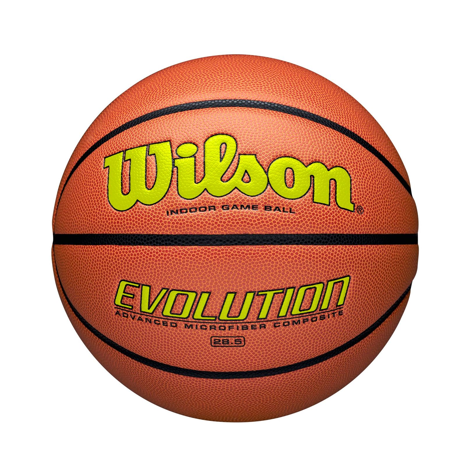 新品 Wilson(ウイルソン) バスケットボール EVOLUTION (エボリューション) WTB0595XB0603 インドア用 6号/ 直径約23.2cm オレンジ/オプティカルイエロー