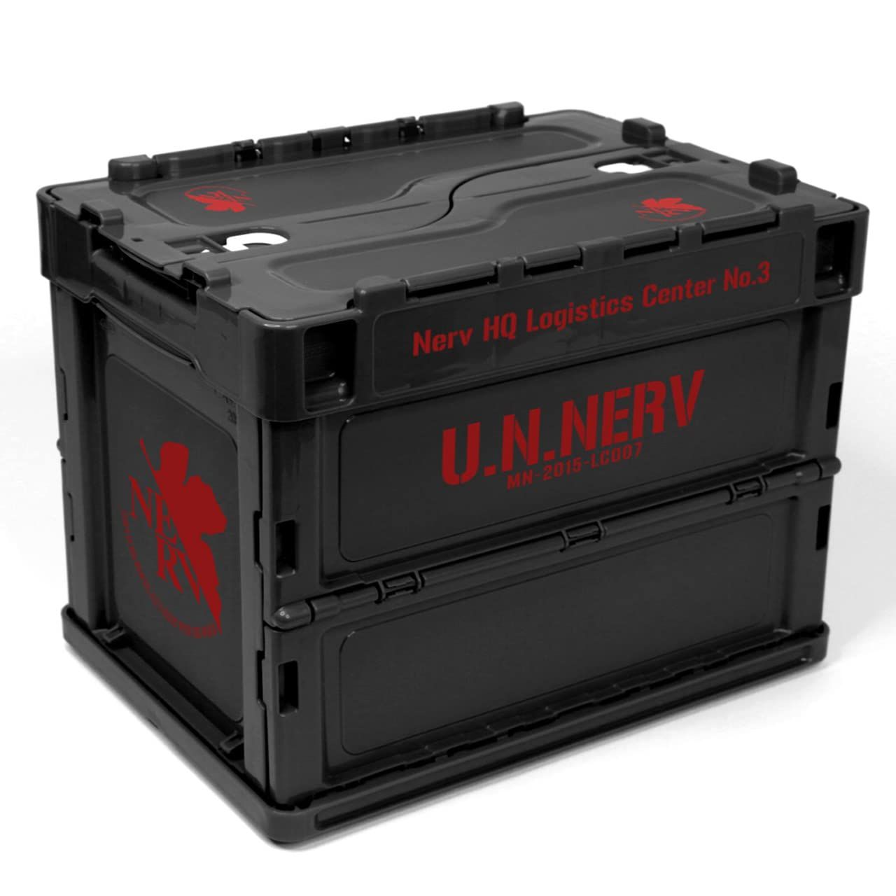 新品 グルーヴガレージ EVANGELION NERV本部第3補給処折りたたみコンテナ Sサイズ 外寸 366×264×283(81)mm 内寸 336×232×258mm 有効内寸 335×231×258mm PP製 黒