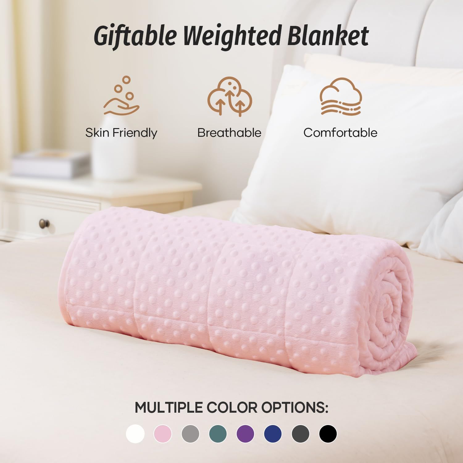 New Wemore Minky Dot Weighted Blanket for Adults, Queen Size, 12