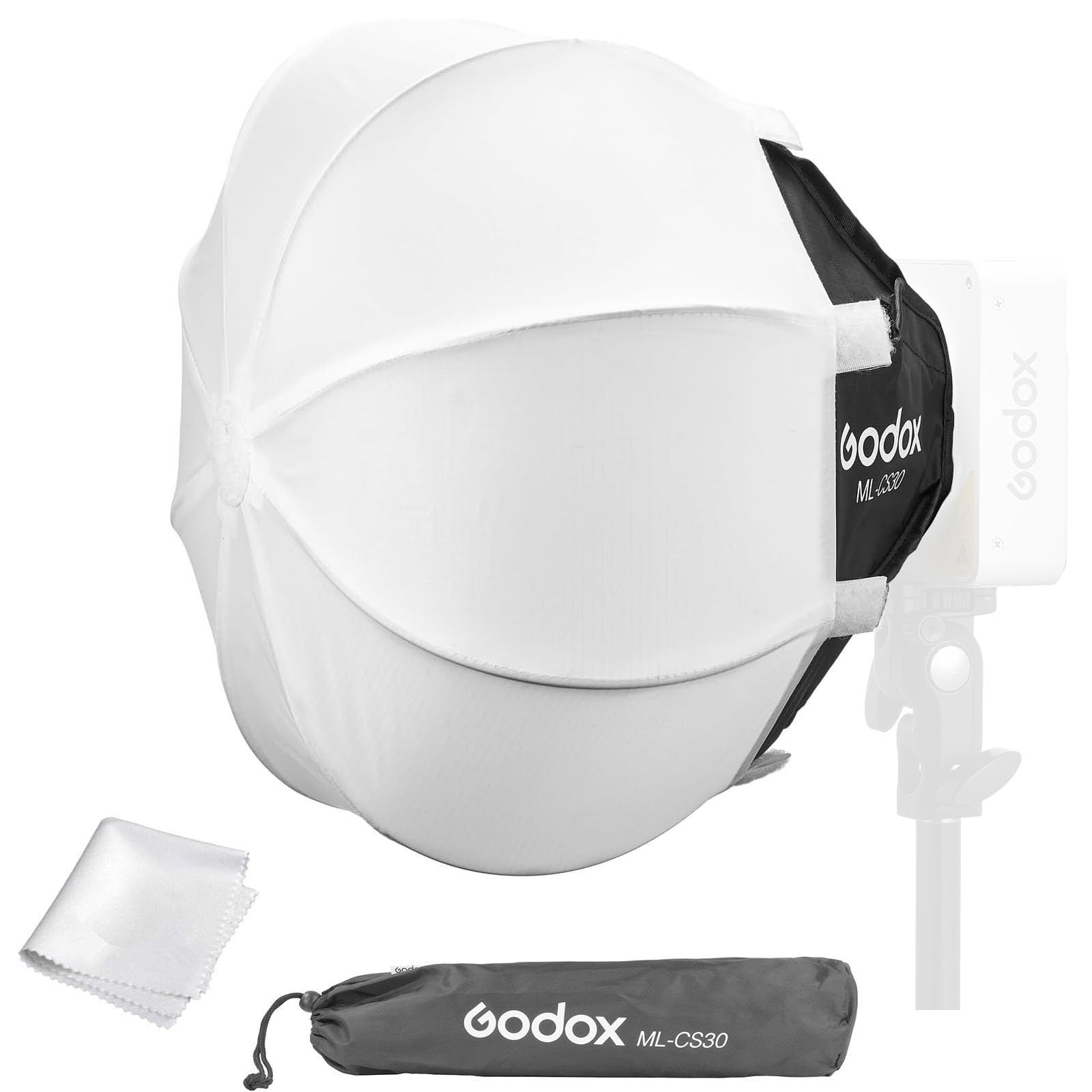 新品 Godox ML100BI ソフトボックス CS30ボールソフトボックス MS30折りたたみ式ランタン - 30x30cm マウントソフトボックス Godox MLシリーズ用