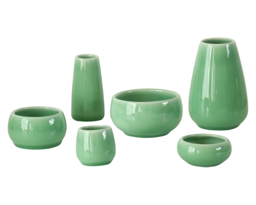 新品 陶器仏具 「もみじ」 6具足セット ミニ仏壇に最適 グリーン