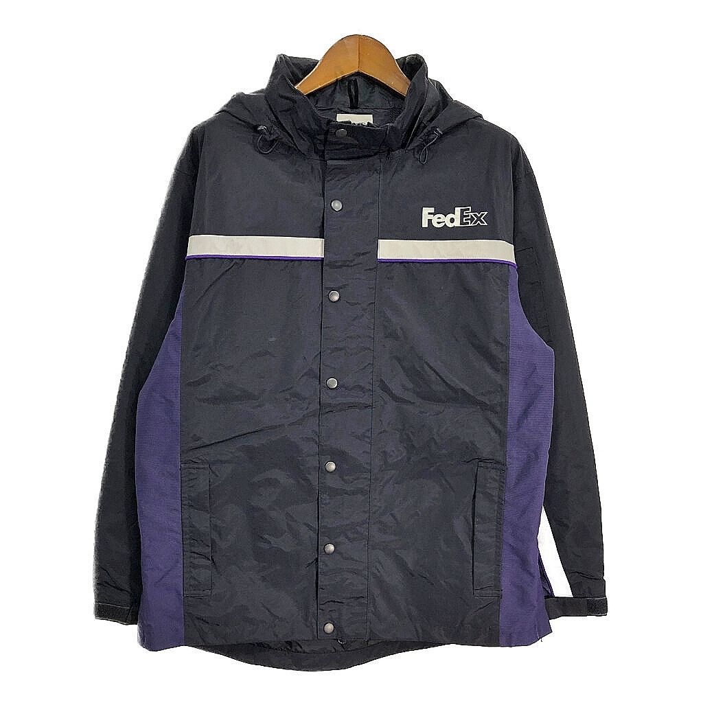 FedEx ナイロンジャケット 企業ロゴ リフレクター ネイビー (メンズ L 
