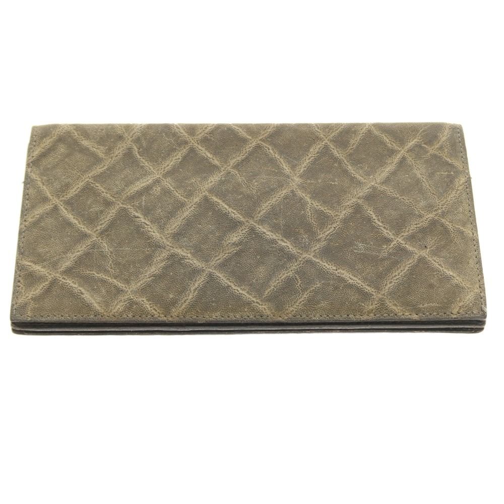 【中古】ヴァレクストラ バレクストラ Valextra エレファントレザー 長財布 グリーン系【メンズ】 中古】ヴァレクストラ バレクストラ Valextra エレファントレザー 長