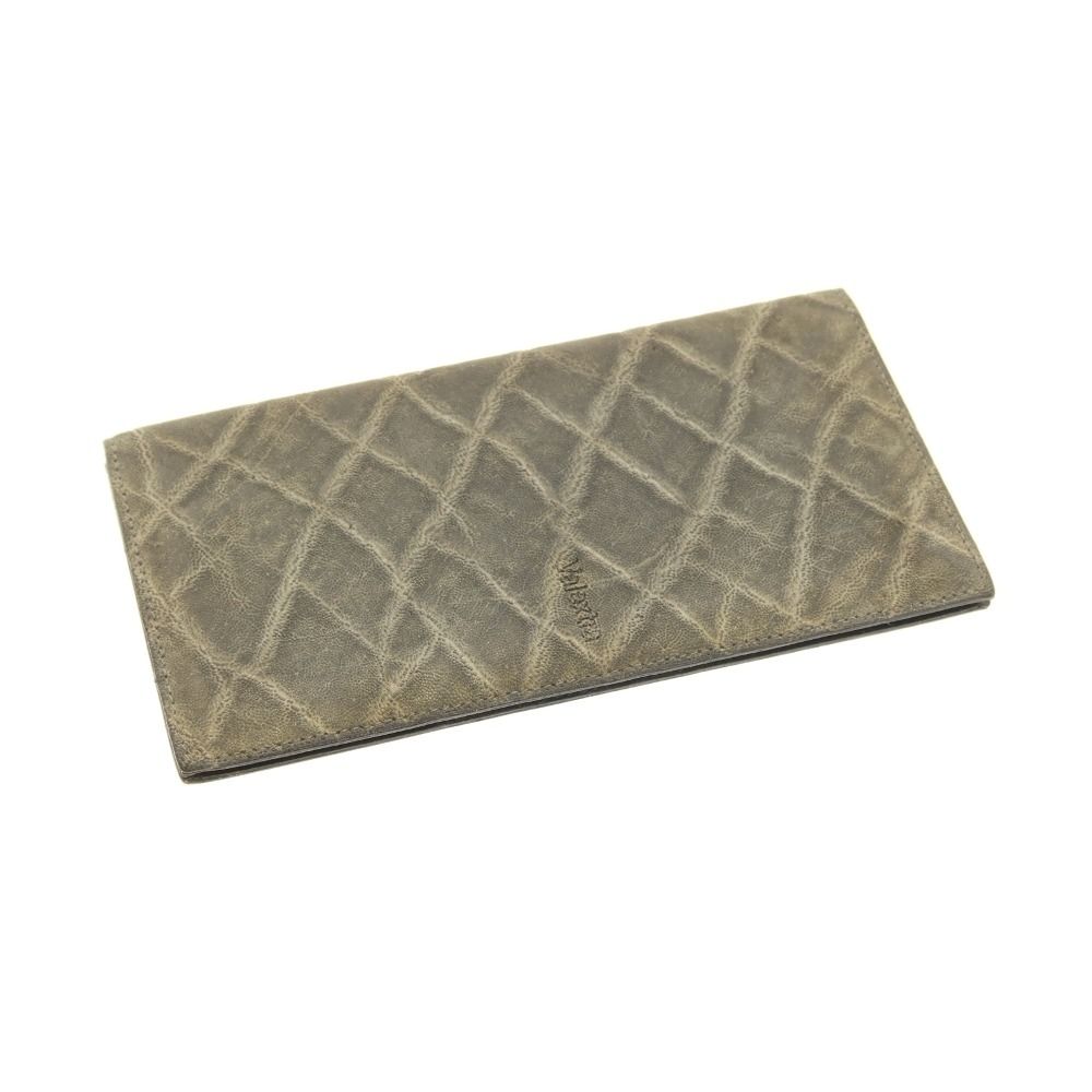 【中古】ヴァレクストラ バレクストラ Valextra エレファントレザー 長財布 グリーン系【メンズ】 中古】ヴァレクストラ バレクストラ Valextra エレファントレザー 長