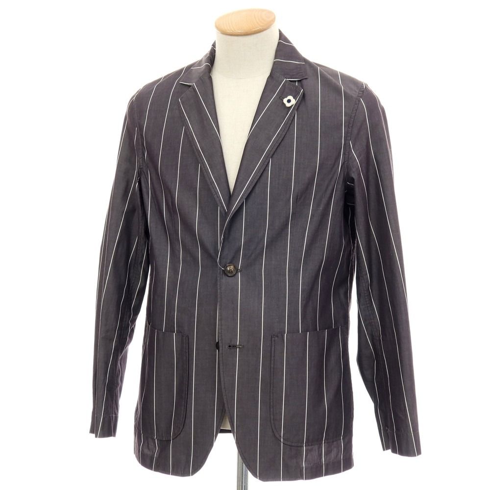 中古】ラルディーニ LARDINI コットン ストライプ シャツジャケット 