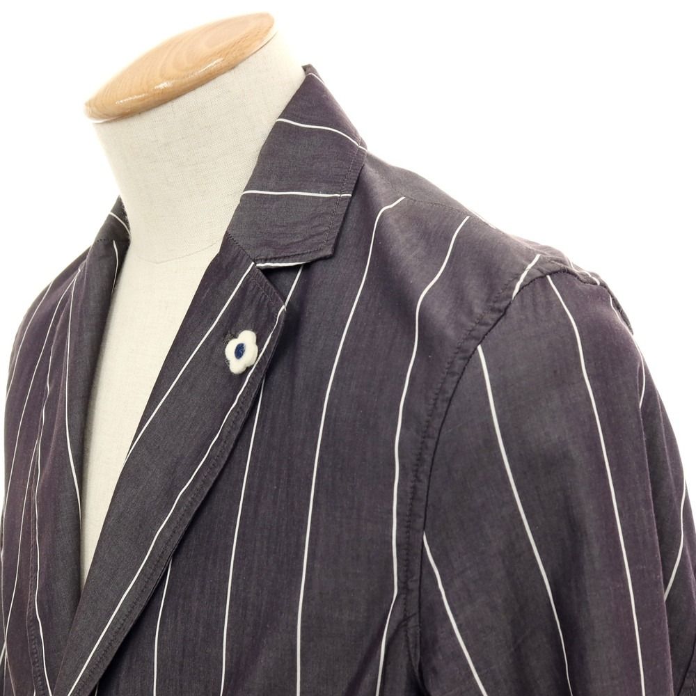 中古】ラルディーニ LARDINI コットン ストライプ シャツジャケット
