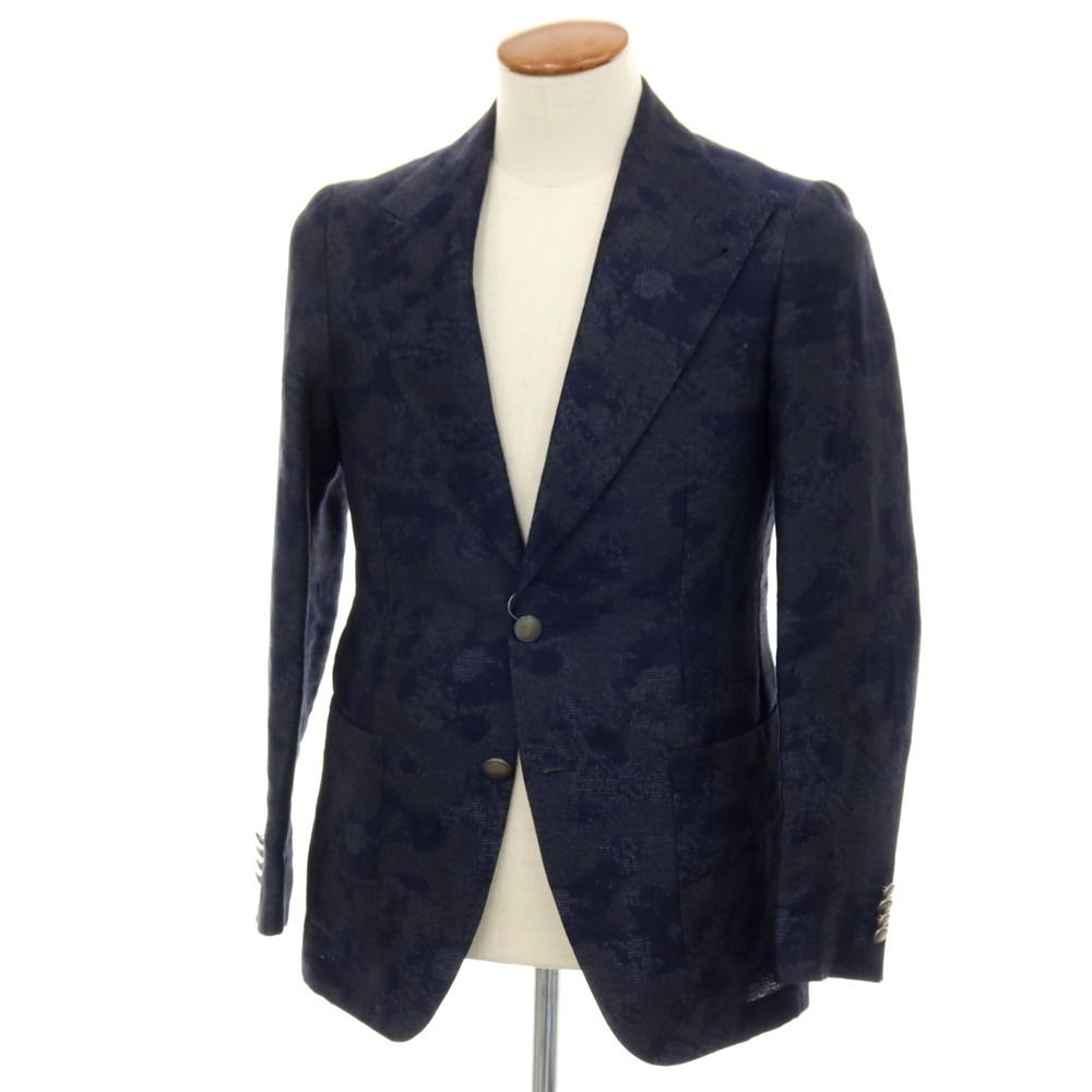【中古】タリアトーレ TAGLIATORE リネンコットン ジャカード カジュアルジャケット ネイビー【サイズ46】【メンズ】 中古】タリアトーレ TAGLIATORE リネンコットン ジャカード カジュアル