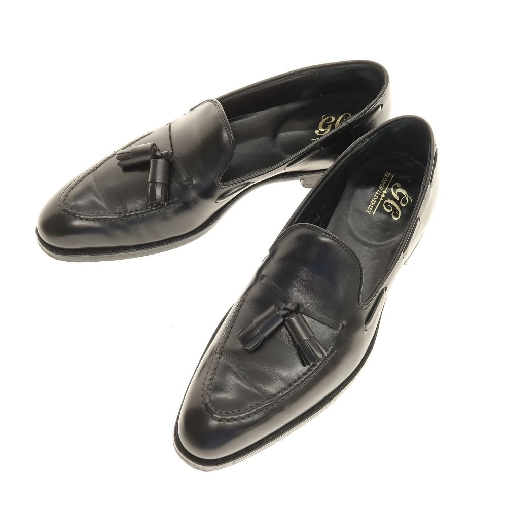 【中古】ジョージ クレバリー GEORGE CLEVERLEY タッセルローファー ブラック【サイズ7 1/2E】【メンズ】