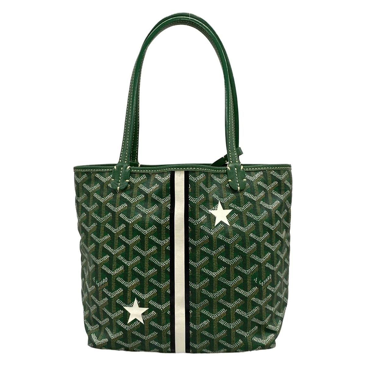 GOYARD(ゴヤール) トートバッグ サンルイジュニア グリーン×白 GOYARD(ゴヤール) トートバッグ サンルイジュニア グリーン×白
