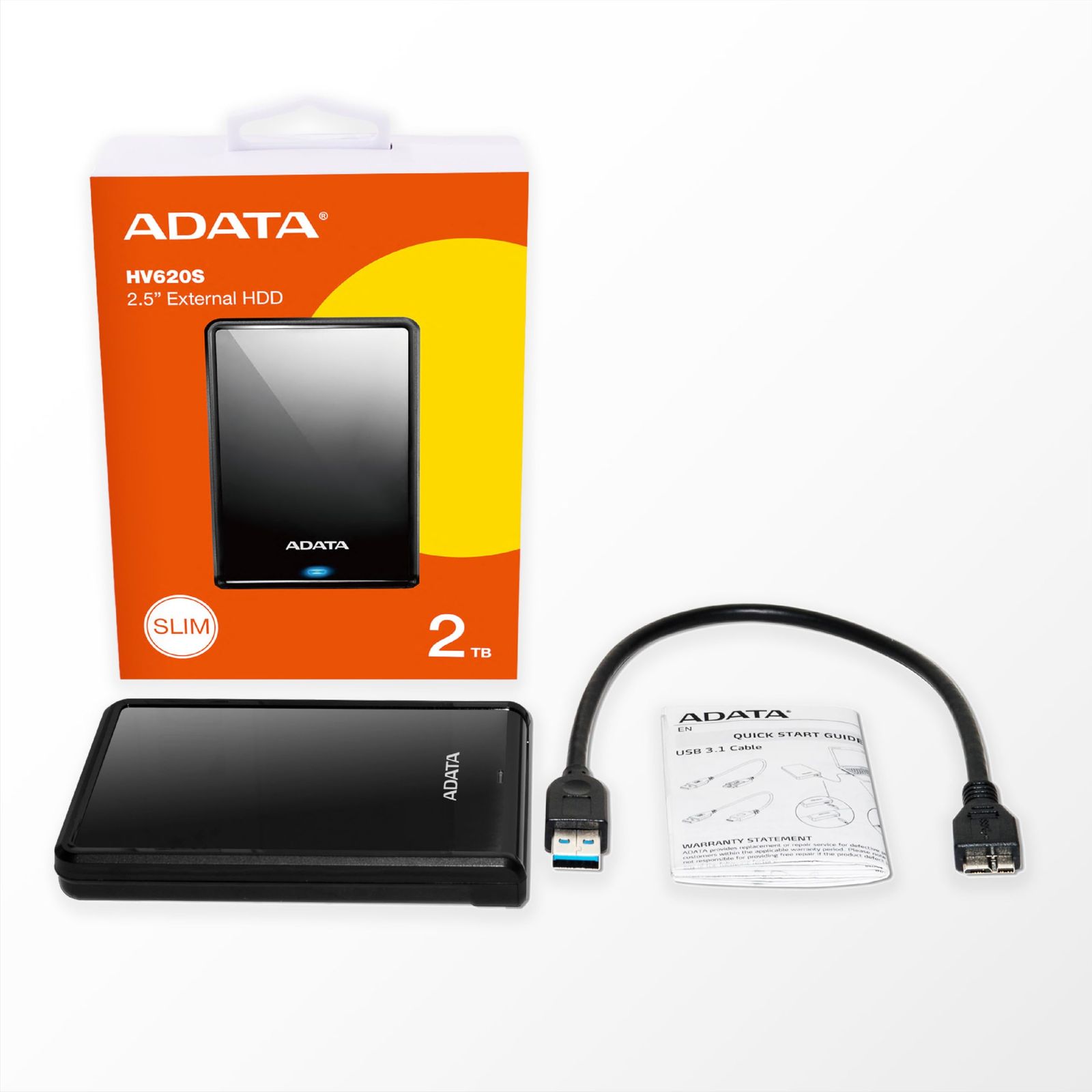 ADATA 外付けHDD 2TB ブラック USB3.2 Gen1 薄型 - メルカリ