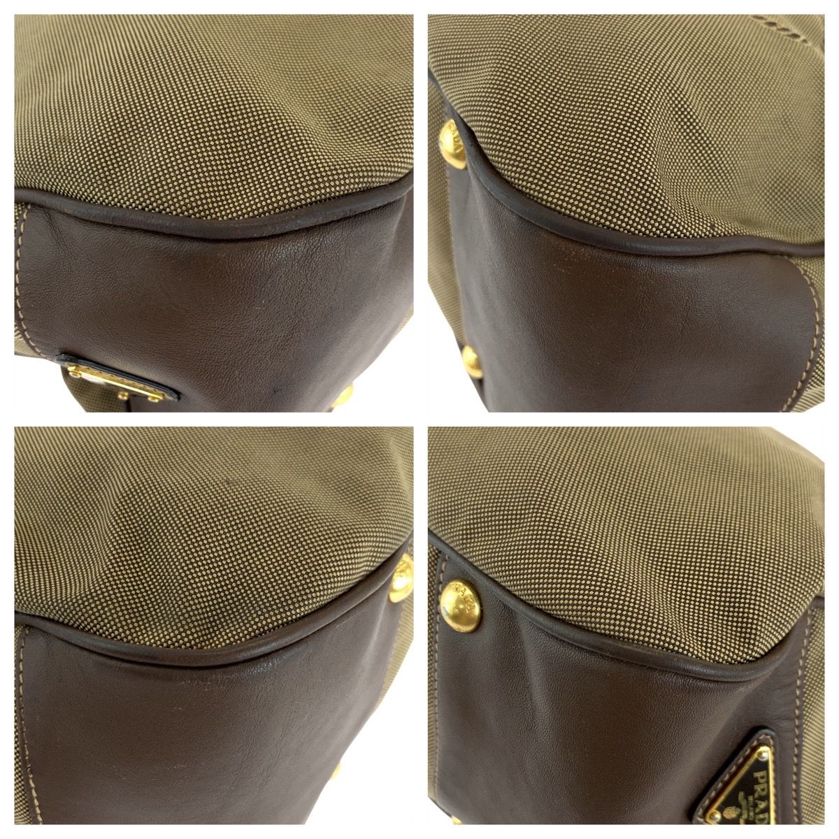 美品 PRADA プラダ ロゴジャガード ブラウン ゴールド金具 キャンバス /レザー ホーボー ショルダーバッグ レディース 502663 【中古】 美品 PRADA プラダ ロゴジャガード ブラウン ゴールド金具 キャンバス