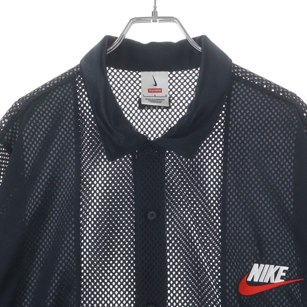SUPREME シュプリーム 24SS ×NIKE Mesh S/S Shirt メッシュ 半袖 シャツ ブラック FQ0346-010 SUPREME (シュプリーム) 24SS ×NIKE Mesh S/S Shirt メッシュ 半袖