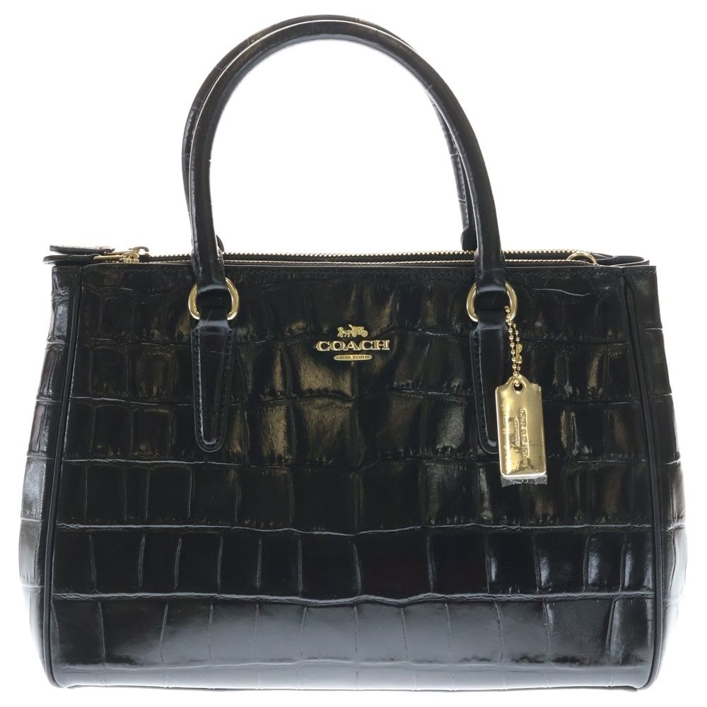 COACH (コーチ) クロコ型押し 2WAY ハンドバッグ ショルダーバッグ 