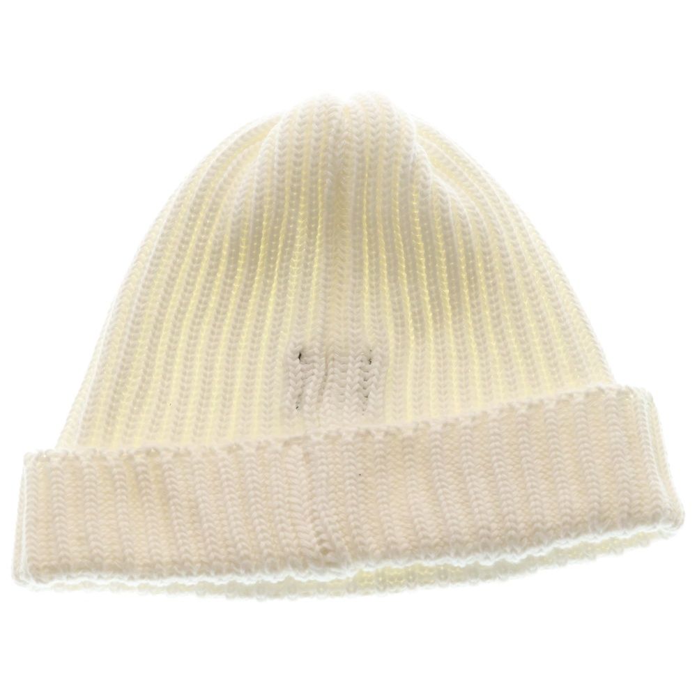新品 Needles ニードルズ ニット帽 ホワイト クリーム パピヨン タグ Needles (ニードルス) ×KAE TANAKA アイエンブロイダリー コットン