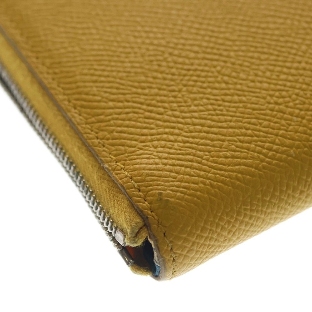 HERMES エルメス アザップロング シルクイン ロングウォレット 長財布 カードケース イエロー エプソン D刻印 シルバー金具 HERMES (エルメス) アザップロング シルクイン ロングウォレット 長